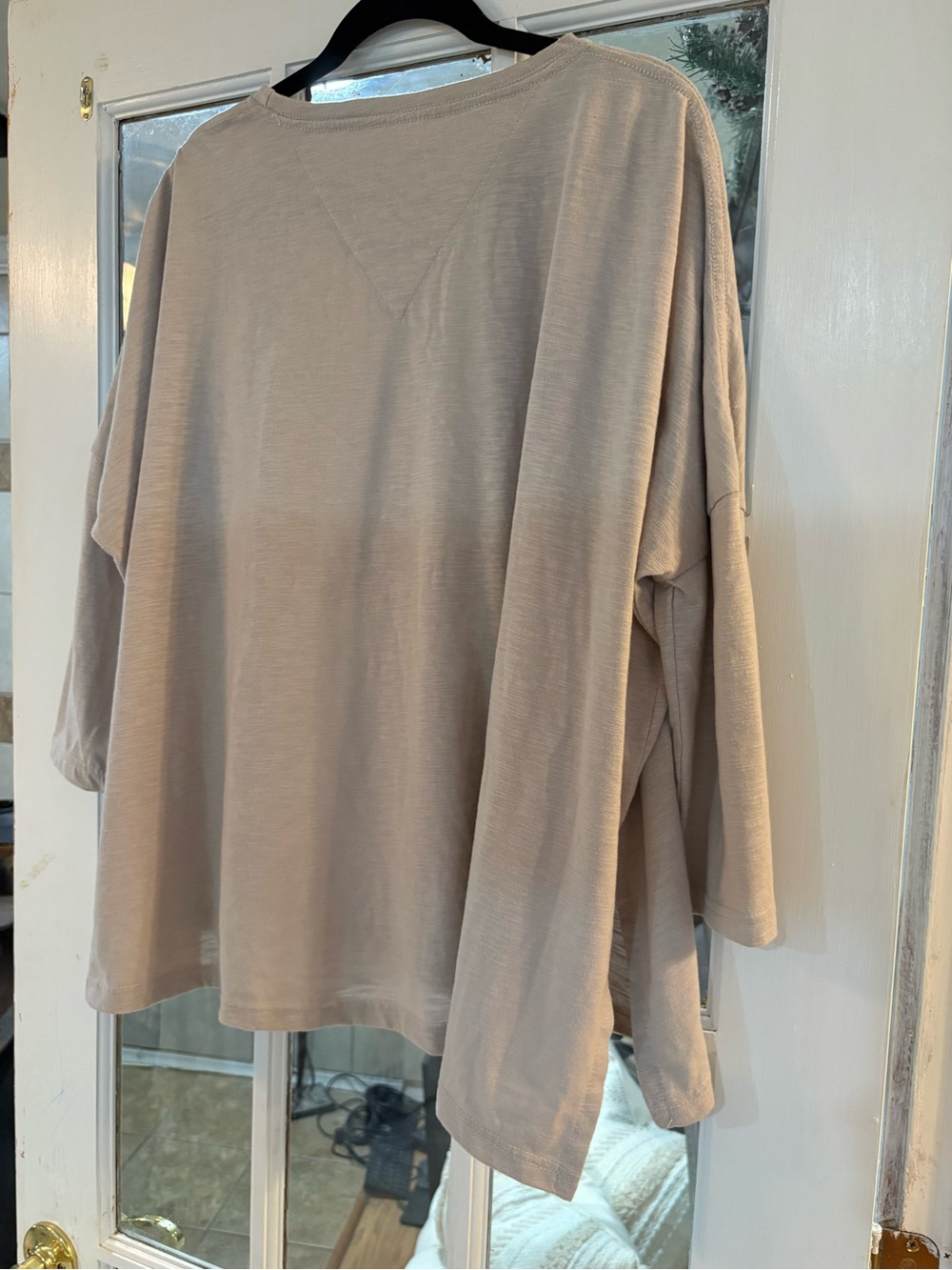 Mersea One Size Oversized Taupe Coastal Slub Knit Top Side Slits - Picture 7 of 13